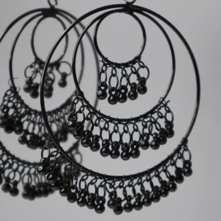 Afgani Oxidised black silver jhumka