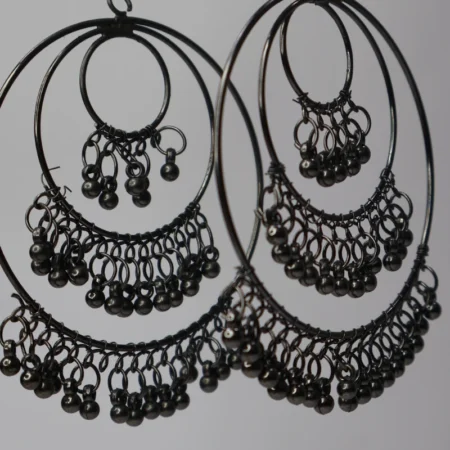 Afgani Oxidised black silver jhumka1