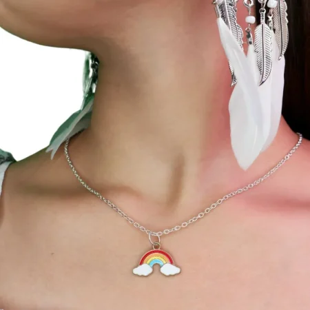 Rainbow pendant chain for girls and women1