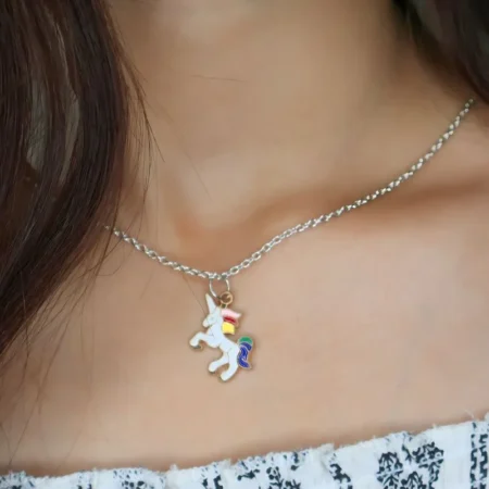 Unicorn Pendant Necklace with gold chain- Exquisite unicorn jewellery for girls 1