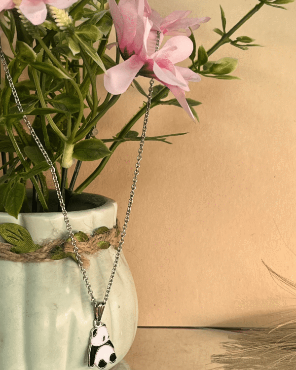 Cute Panda Pendant Necklace – Silver Chain | by Buyकरे - Image 4