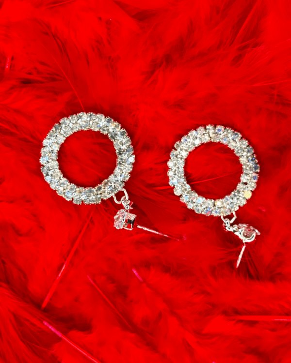 Crystal Embellished Round Hoop Earrings | Glam Night Edit
